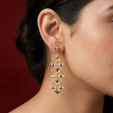 Emerald Green Myra Beaded Earrings