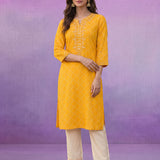 Yellow Bandhani Printed Suit Set