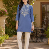 Lakhnavi Embroidered A-Line Rayon Kurti