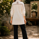 Paisley Embroidered Shirt Style Tunic