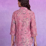 Viscose Rayon Pink Floral Print Kurti