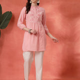 Ethnic Motif Embroidered A-Line Kurti
