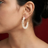 Inaya Pearl Hoop Earrings