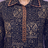 Navy All-Over Printed Cotton Top