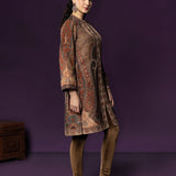 Aaraya Wine Printed Jamawar Kurta