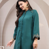 Solid Embroidered Straight Tunic Shirt