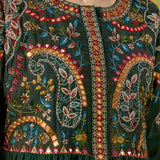 Ruhani Emerald Green Kutch Embroidered Panelled Kurta Set