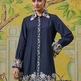 Elowen Midnight Navy Dori Embroidered Appliqué Co-ord Set