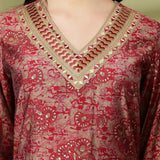 Chanderi Cotton Printed Kurta Trouser Dupatta Set