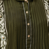 Aurelia Forest Green Dori Embroidered Appliqué Co-ord Set