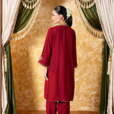 Avika Crimson Red Embroidered Suit Set
