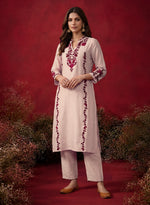 Ivory Embroidered Cotton Blend Everyday Kurta Set