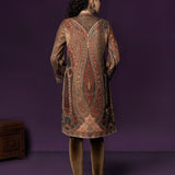 Aaraya Wine Printed Jamawar Kurta