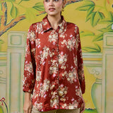 Eshara Classic Navy Floral Printed Shirt