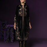 Avira Black Zari Embroidered Velvet Co-ord Set