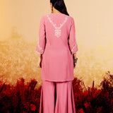 Ira Dazzle Pink Embroidered Sharara Set