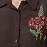 Eshira Walnut Brown Embroidered Co-ord Set