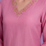 Green Terylene Straight Kurta Set with Dupatta