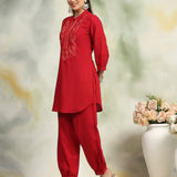 Pure Cotton Paisley Embroidered Co-Ord Set
