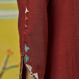 Myra Rust Applique Embroidered Kurta Set