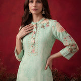 Mint  Green Printed Shantoon Regular Co-ord Set