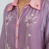 Ishani Rich Mauve Applique Embroidered Co-ord Set