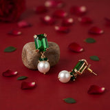 Emerald Avni Swarovski Pearl Earrings