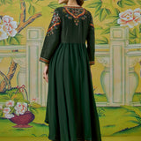 Ruhani Emerald Green Kutch Embroidered Panelled Kurta Set