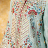 Vaara Nishat Sky Blue Embroidered Suit Set with Dupatta