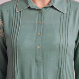 Inaaya Celeste Green Embroidered Co-ord Set
