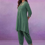 Green Dori Embroidered Coord Set