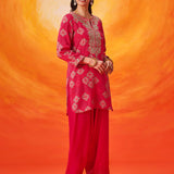 Sanaz Fuchsia Printed Shantoon Co-ord Set