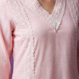 Aarna Peach Lace Work Suit Set