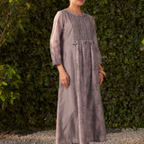 Amaya Slate Grey Printed Chanderi Suit Set with Dupatta