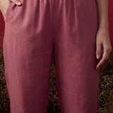 Dusky Pink Solid Cotton Straight Co-Ord Set