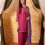 Vritika Persian Pink Embroidered Suit Set