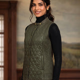 Alba Green Sleeveless Puffer Jacket