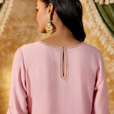 Ishika Flamingo Pink Embroidered Suit Set