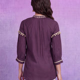 Cotton Lavender Embroidered Tunic