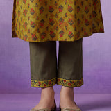 Mustard Viscose Straight Kurta Set