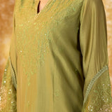 Esha Moss Green Embroidered Suit Set