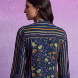 Ira Navy Blue Printed Kurta