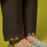 Myra Dark Grey Applique Embroidered Kurta Set
