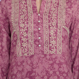 Pink  Luckhnavi Embroidered Bandhani Print A-Line Tunic