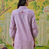 Elara Frost Lilac Embroidered Shirt