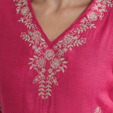 Saanvi Hot Fuchsia Metallic Embroidered Kurta Set