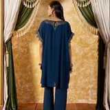 Vanya Space Blue Embroidered Co-ord Set