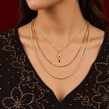 Gold Esha CZ Hamza Necklace