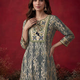 Mia Sea Green Embroidered Cotton Viscose Co ord Set for Women