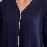 Nooraya Berry Navy Embroidered Co-ord Set